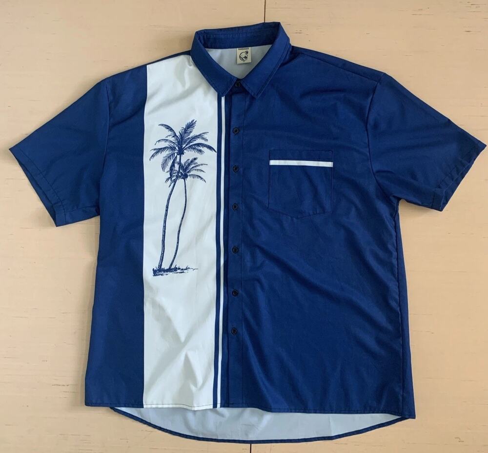 Hardaddy Men's Size XL Button Up Short Sleeve Blue Shirt